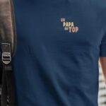 T-Shirt Bleu Marine Un Papa au top Pour homme-1