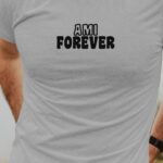 T-Shirt Gris Ami forever face Pour homme-1