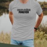 T-Shirt Gris Beau-Frère forever face Pour homme-2