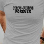 T-Shirt Gris Beau-Frère forever face Pour homme-1