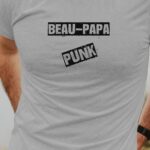 T-Shirt Gris Beau-Papa PUNK Pour homme-1