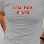 T-Shirt Gris Beau-Papa Power Pour homme-1