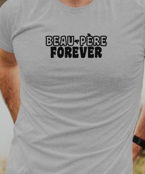 T-Shirt Gris Beau-Père forever face Pour homme-1
