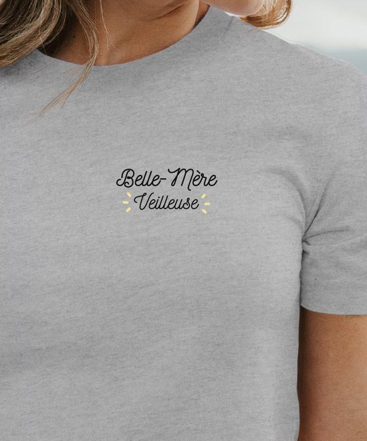 T-Shirt Gris Belle-Mère Veilleuse Pour femme-1