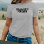 T-Shirt Gris Belle-Mère forever face Pour femme-2