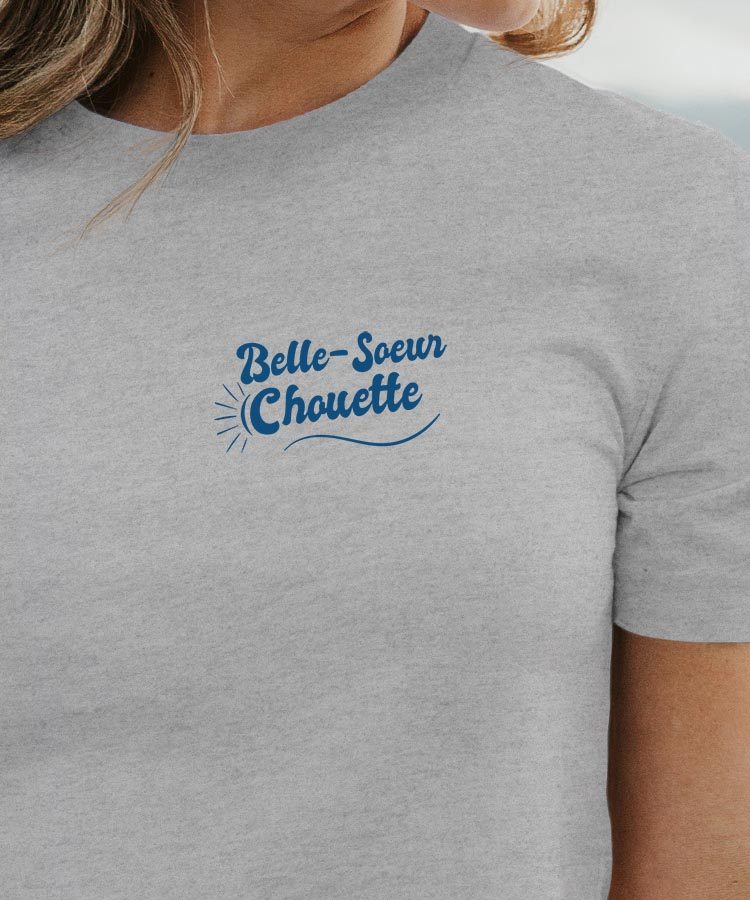 T-Shirt Gris Belle-Soeur Chouette face Pour femme-1