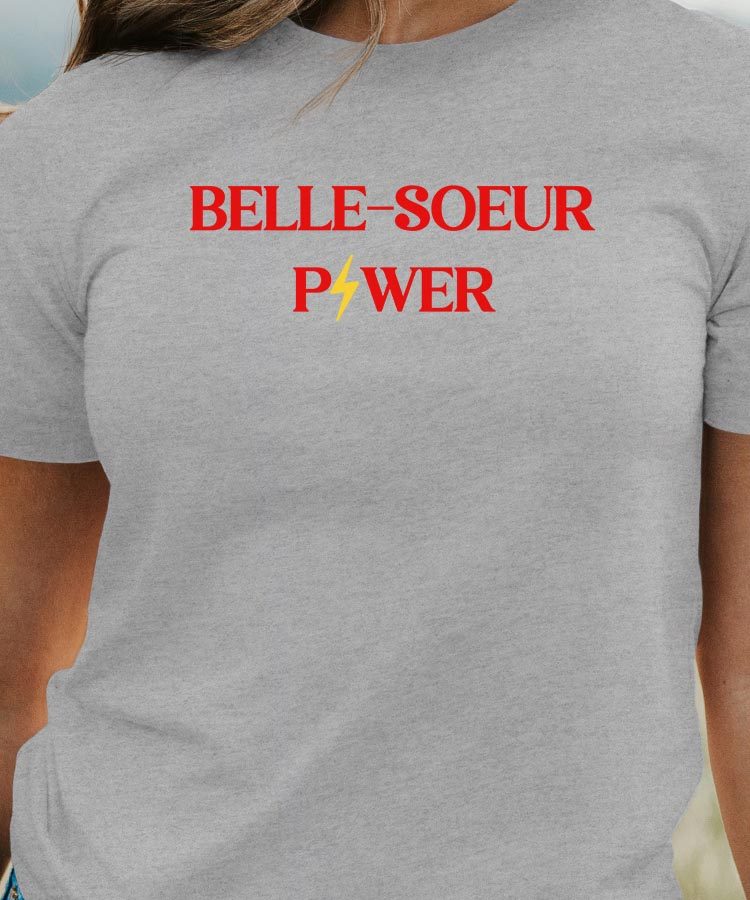 T-Shirt Gris Belle-Soeur Power Pour femme-1