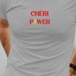 T-Shirt Gris Chéri Power Pour homme-1