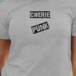 T-Shirt Gris Cherie PUNK Pour femme-1