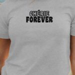 T-Shirt Gris Chérie forever face Pour femme-1