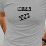 T-Shirt Gris Cousin PUNK Pour homme-1