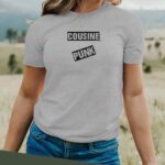T-Shirt Gris Cousine PUNK Pour femme-2