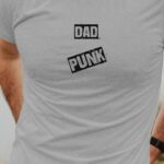 T-Shirt Gris Dad PUNK Pour homme-1