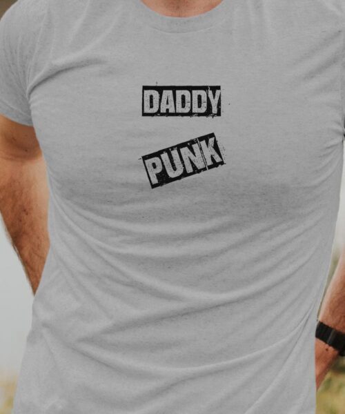 T-Shirt Gris Daddy PUNK Pour homme-1