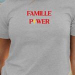 T-Shirt Gris Famille Power Pour femme-1