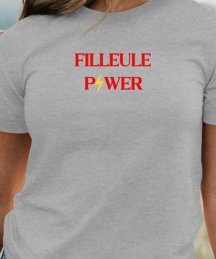 T-Shirt Gris Filleule Power Pour femme-1