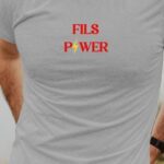 T-Shirt Gris Fils Power Pour homme-1