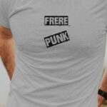 T-Shirt Gris Frere PUNK Pour homme-1