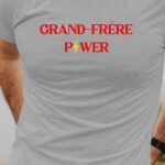 T-Shirt Gris Grand-Frère Power Pour homme-1