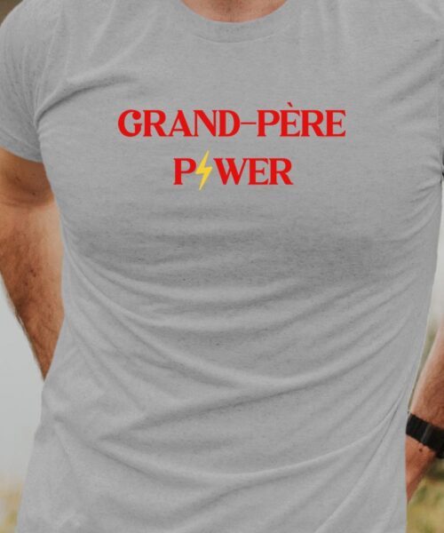 T-Shirt Gris Grand-Père Power Pour homme-1