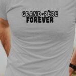 T-Shirt Gris Grand-Père forever face Pour homme-1
