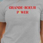T-Shirt Gris Grande-Soeur Power Pour femme-1