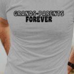T-Shirt Gris Grands-Parents forever face Pour homme-1