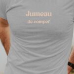 T-Shirt Gris Jumeau de compet' Pour homme-1