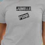 T-Shirt Gris Jumelle PUNK Pour femme-1