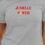 T-Shirt Gris Jumelle Power Pour femme-1