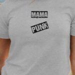 T-Shirt Gris Mama PUNK Pour femme-1