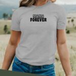 T-Shirt Gris Mama forever face Pour femme-2