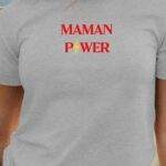 T-Shirt Gris Maman Power Pour femme-1