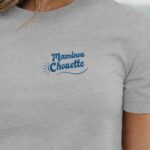 T-Shirt Gris Maminou Chouette face Pour femme-1