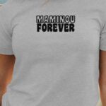 T-Shirt Gris Maminou forever face Pour femme-1