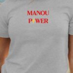 T-Shirt Gris Manou Power Pour femme-1