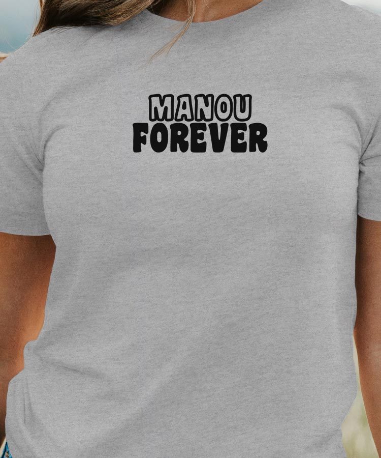 T-Shirt Gris Manou forever face Pour femme-1