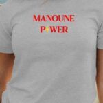 T-Shirt Gris Manoune Power Pour femme-1