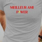 T-Shirt Gris Meilleur Ami Power Pour homme-1