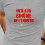 T-Shirt Gris Meilleur Binôme de l'univers Pour homme-1