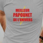 T-Shirt Gris Meilleur Papounet de l'univers Pour homme-1