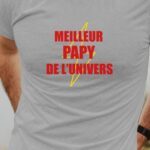 T-Shirt Gris Meilleur Papy de l'univers Pour homme-1