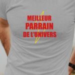 T-Shirt Gris Meilleur Parrain de l'univers Pour homme-1