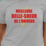 T-Shirt Gris Meilleure Belle-Soeur de l'univers Pour femme-1