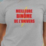 T-Shirt Gris Meilleure Binôme de l'univers Pour femme-1
