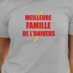 T-Shirt Gris Meilleure Famille de l'univers Pour femme-1