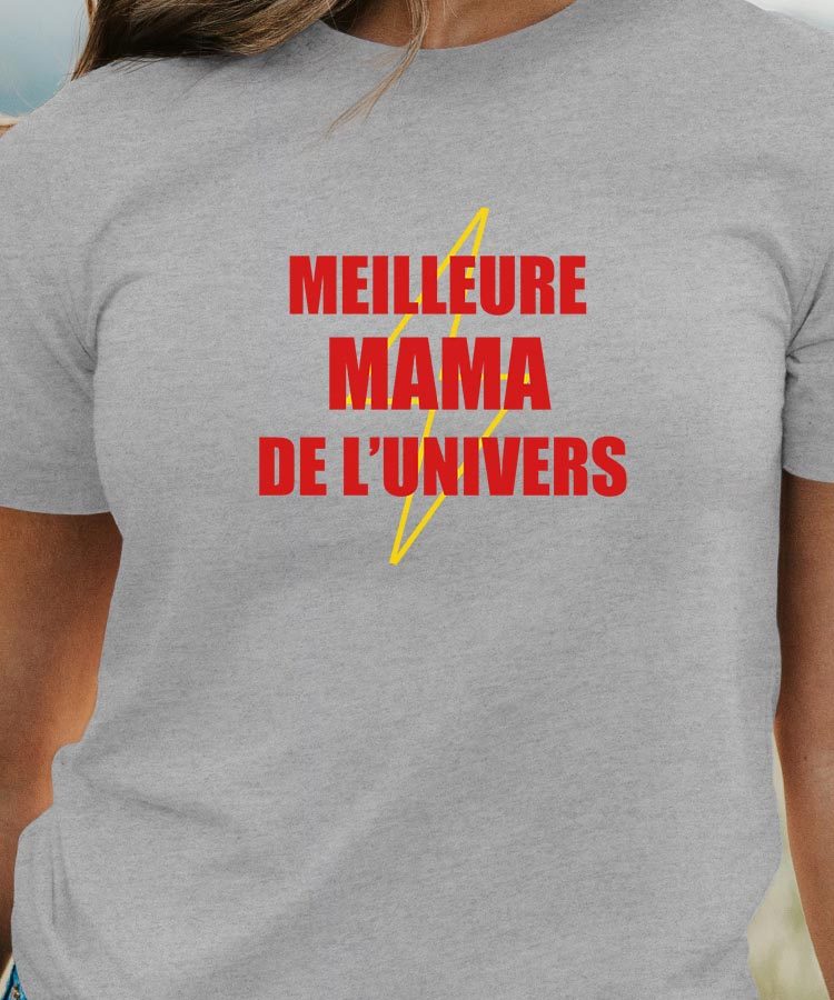 T-Shirt Gris Meilleure Mama de l'univers Pour femme-1