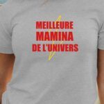 T-Shirt Gris Meilleure Mamina de l'univers Pour femme-1