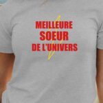 T-Shirt Gris Meilleure Soeur de l'univers Pour femme-1