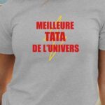 T-Shirt Gris Meilleure Tata de l'univers Pour femme-1